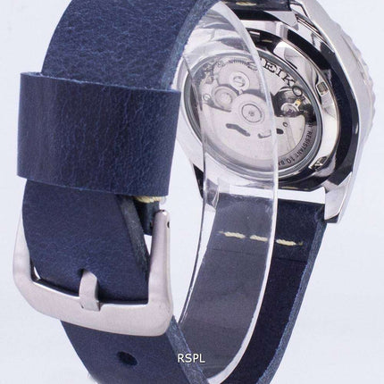 Montre homme Seiko 5 Sports SNZF17K1-var-LS15 automatique reconditionnée avec bracelet en cuir bleu foncé