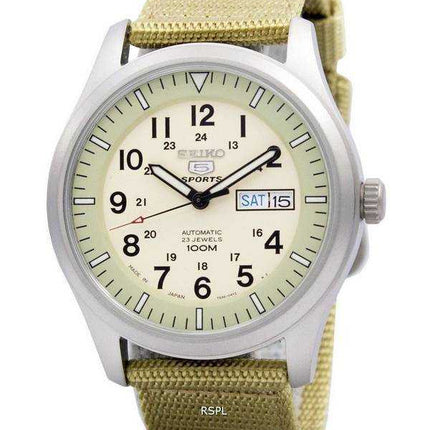 Montre homme Seiko 5 Military Automatic Sport reconditionnée, fabriquée au Japon, références SNZG07, SNZG07J1 et SNZG07J.