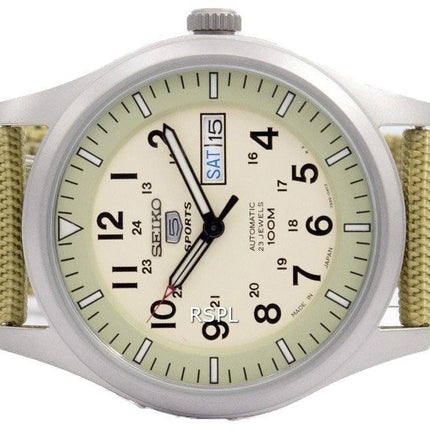 Montre homme Seiko 5 Military Automatic Sport reconditionnée, fabriquée au Japon, références SNZG07, SNZG07J1 et SNZG07J.
