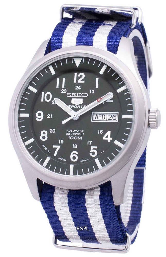 Seiko 5 Sports automatique Japon fait l’OTAN Strap SNZG09J1-NATO2 montre homme