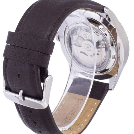 Seiko 5 Sports automatique Japon fait rapport en cuir marron foncé SNZG09J1-LS11 montre homme