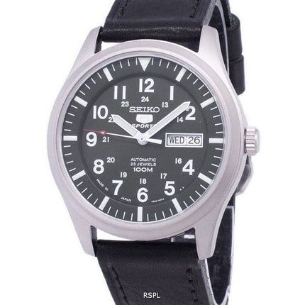 Seiko 5 Sports automatique Japon fait rapport en cuir noir SNZG09J1-LS8 montre homme