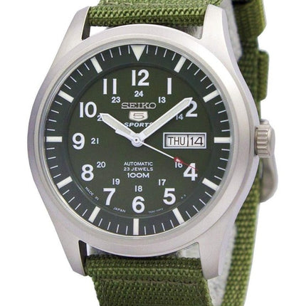 Montre homme Seiko 5 Military Automatic Sport reconditionnée, fabriquée au Japon, références SNZG09, SNZG09J1 et SNZG09J.
