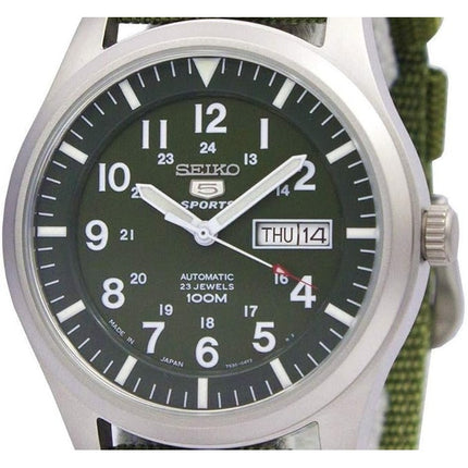 Montre homme Seiko 5 Military Automatic Sport reconditionnée, fabriquée au Japon, références SNZG09, SNZG09J1 et SNZG09J.