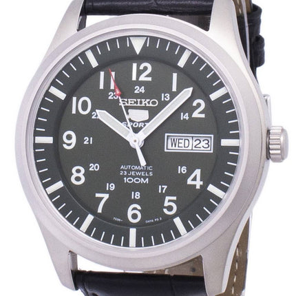 Seiko 5 Sports automatique Ratio en cuir noir SNZG09K1-LS6 hommes