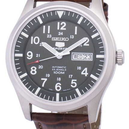 Seiko 5 Sports automatique Ratio en cuir brun SNZG09K1-LS7 hommes