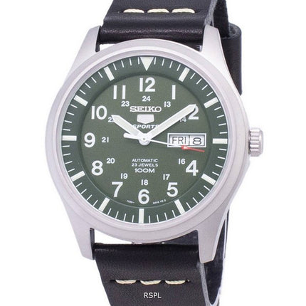 Seiko 5 Sports SNZG09K1-LS14 en cuir noir automatique bracelet montre homme