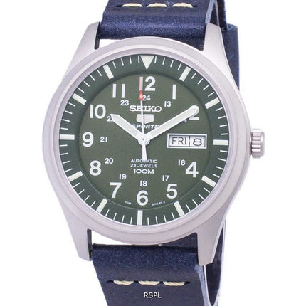 Seiko 5 Sports SNZG09K1-LS15 en cuir bleu foncé automatique bracelet montre homme
