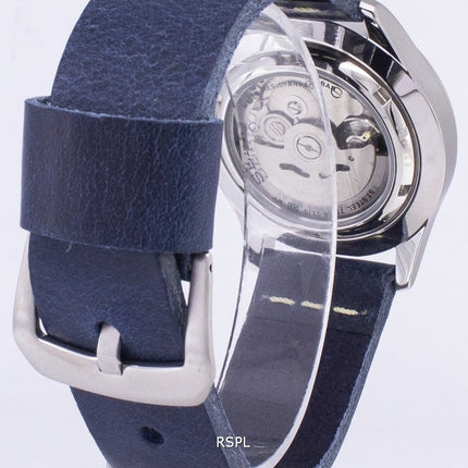 Seiko 5 Sports SNZG09K1-LS15 en cuir bleu foncé automatique bracelet montre homme