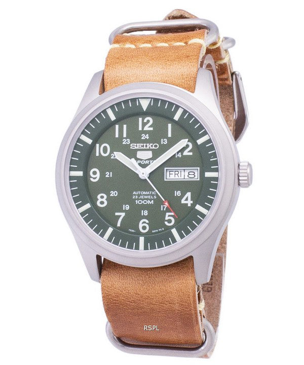 Seiko 5 Sports SNZG09K1-LS18 automatique cuir marron bracelet montre homme