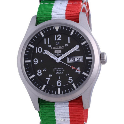 Montre Seiko 5 Sports Militaire Automatique Polyester SNZG09K1-var-NATO23 100M Homme