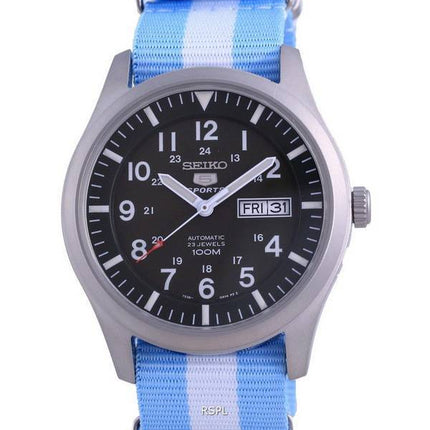 Montre Seiko 5 Sports Militaire Automatique Polyester SNZG09K1-var-NATO24 100M Homme
