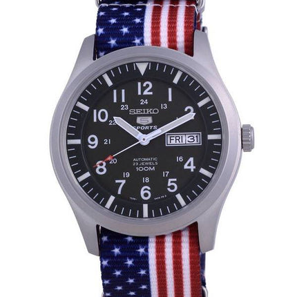 Montre Seiko 5 Sports Militaire Automatique Polyester SNZG09K1-var-NATO27 100M Homme