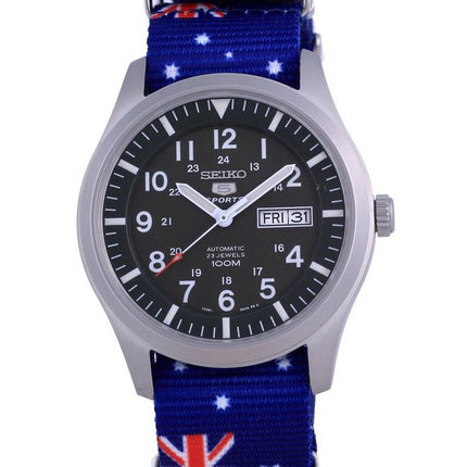 Montre Seiko 5 Sports Militaire Automatique Polyester SNZG09K1-var-NATO30 100M Homme