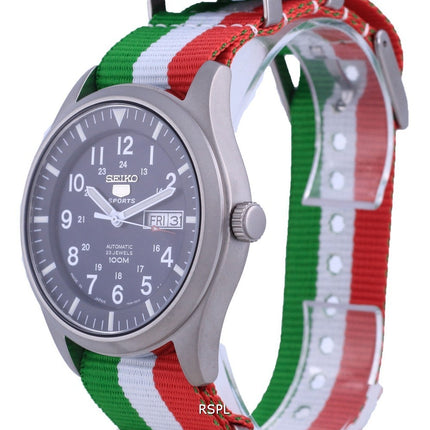 Montre Seiko 5 Sports automatique en polyester SNZG11J1-var-NATO23 100M pour homme