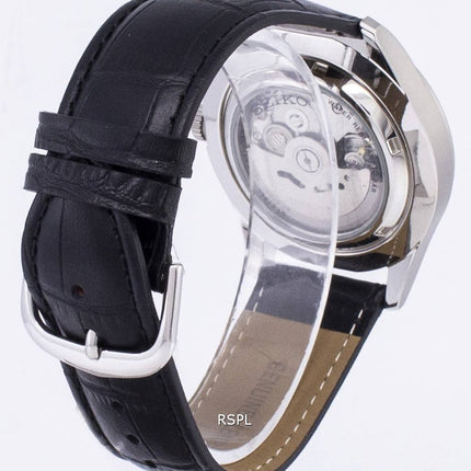 Seiko 5 Sports automatique Ratio en cuir noir SNZG11K1-LS6 hommes