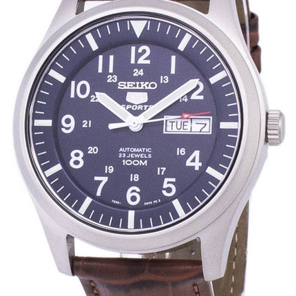 Seiko 5 Sports automatique Ratio en cuir brun SNZG11K1-LS7 hommes