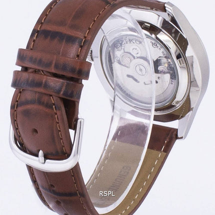Seiko 5 Sports automatique Ratio en cuir brun SNZG11K1-LS7 hommes