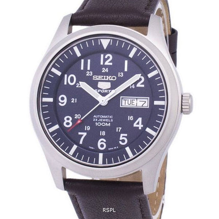 Seiko 5 Sports automatique Ratio en cuir marron foncé SNZG11K1-LS11 hommes