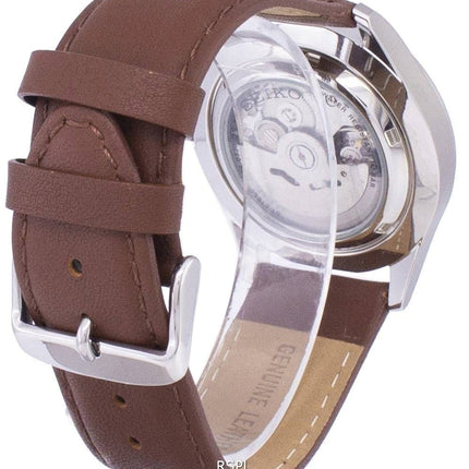 Seiko 5 Sports automatique Ratio en cuir brun SNZG11K1-LS12 hommes