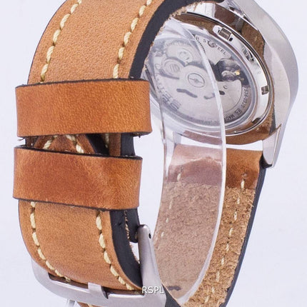 Seiko 5 Sports SNZG15J1-LS17 automatique Japon faite en cuir marron bracelet montre homme