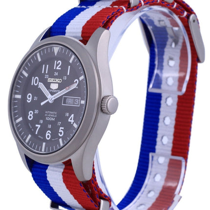 Montre Seiko 5 Sports automatique en polyester SNZG15J1-var-NATO25 100M pour homme