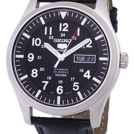 Seiko 5 Sports automatique Ratio cuir noir SNZG15K1-LS6 hommes