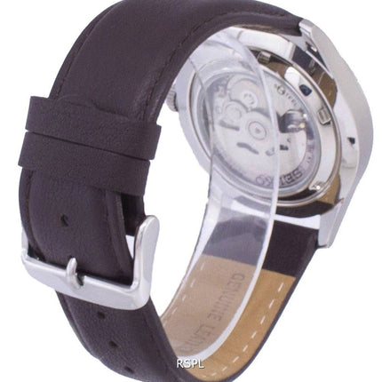Seiko 5 Sports automatique Ratio en cuir marron foncé SNZG15K1-LS11 hommes