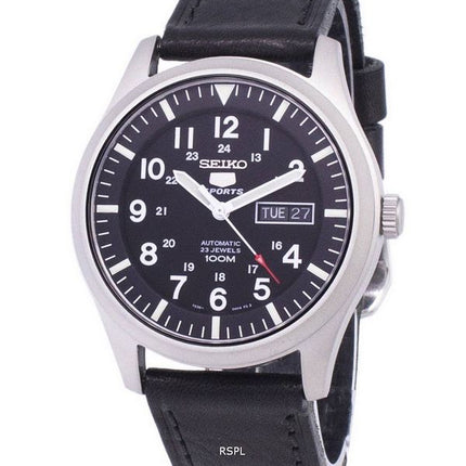 Seiko 5 Sports automatique Ratio cuir noir SNZG15K1-LS8 hommes