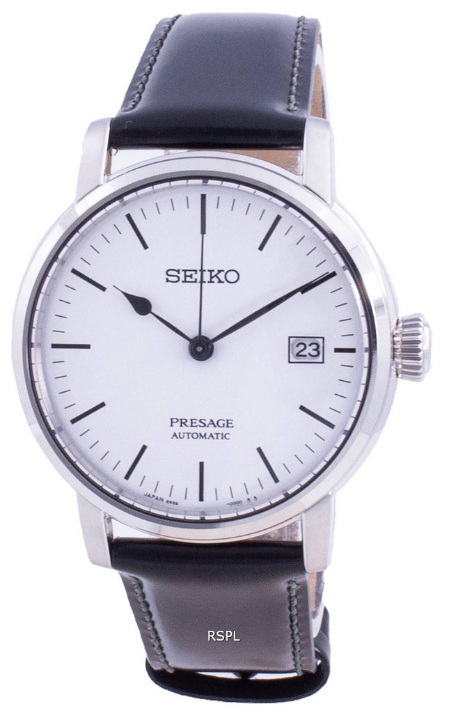 Montre pour homme Seiko Presage Riki Watanabe automatique en émail blanc SPB113 SPB113J1 SPB113J fabriqué au Japon 100M