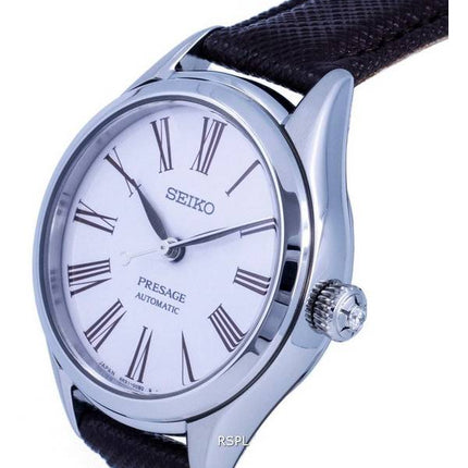 Montre pour femme Seiko Presage cuir cadran blanc automatique SPB233 SPB233J1 SPB233J