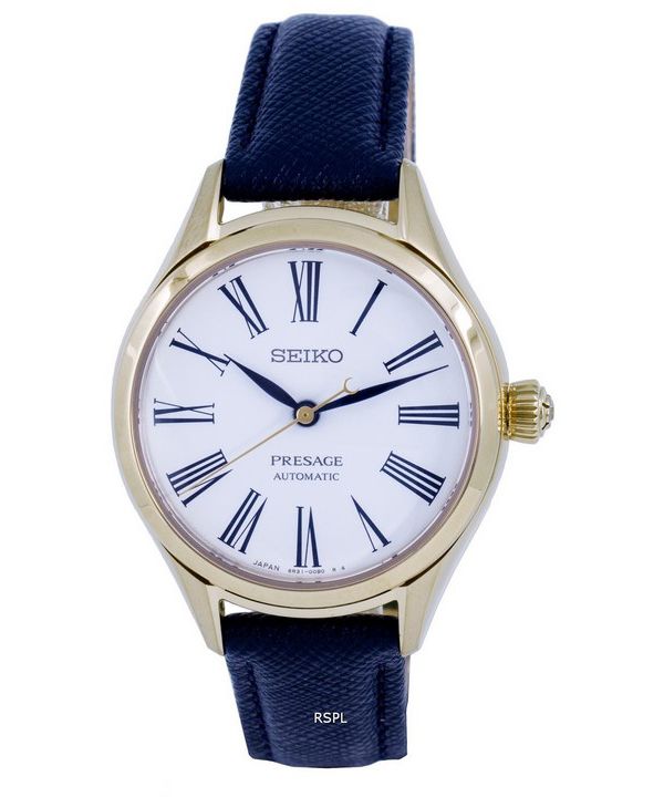 Montre pour femme Seiko Presage cuir cadran blanc automatique SPB234 SPB234J1 SPB234J