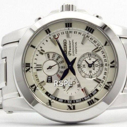 Montre Seiko Premier chronographe quantième perpétuel SPC159P1 SPC159P hommes