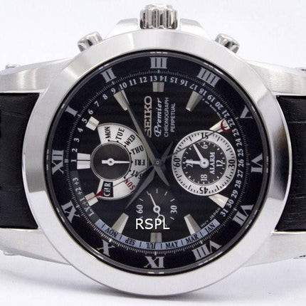 Montre Seiko Premier Chronograph Alarm perpétuelle SPC161P2 masculin