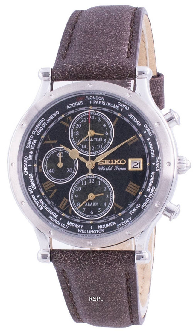Montre Homme Seiko 30th Anniversary Age Of Discovery Heure Mondiale SPL057P SPL057P1 SPL057P Quartz Chronographe Edition Limitée
