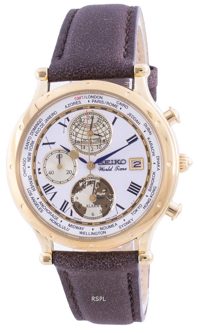 Montre Homme Seiko 30th Anniversary Age Of Discovery Heure Mondiale SPL060 SPL060P1 SPL060P Quartz Chronographe Edition Limitée
