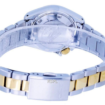 Montre Seiko 5 Sports bicolore en acier inoxydable, cadran blanc, automatique, SRE004 SRE004K1 SRE004K, étanche à 100 m, reconditionnée pour femme