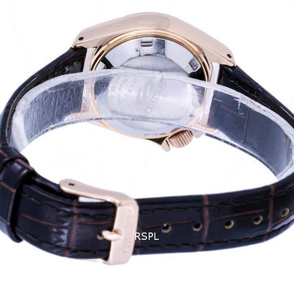 Montre Seiko 5 Sports Compact Cuir Marron Cadran Automatique SRE006 SRE006K1 SRE006K 100M Femme
