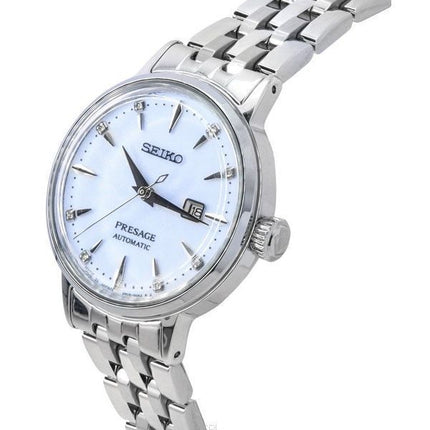 Seiko Presage Cocktail Time Parachutisme Diamant Accents Cadran Bleu Automatique SRE007J1 Montre Femme