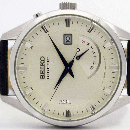 Montre homme Seiko Kinetic à bracelet en cuir reconditionnée SRN071 SRN071P1 SRN071P