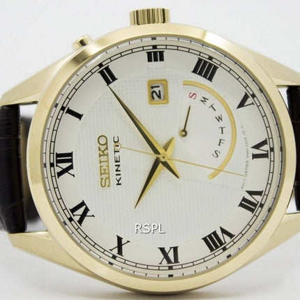 Montre Seiko Kinetic marron cuir sangle SRN074P1 SRN074P hommes