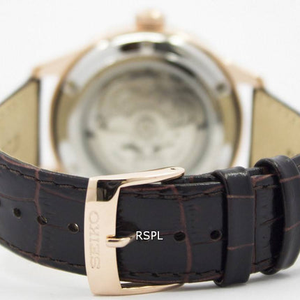 Seiko automatique 23 rubis Brown Leather Strap SRP772K1 SRP772K montre homme