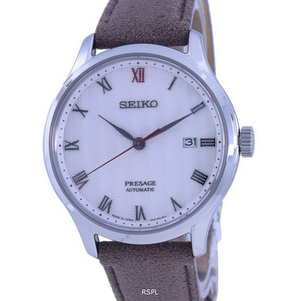 Montre Seiko Presage Zen Garden Cadran Blanc Bracelet en Cuir Automatique SRPG25 SRPG25J1 SRPG25J Montre Homme