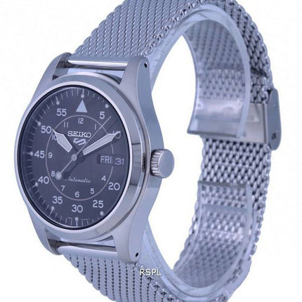 Seiko 5 Sports Flieger Acier Inoxydable Mesh Cadran Noir Automatique SRPH23K1 100M Montre Homme