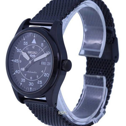 Seiko 5 Sports Flieger Acier Inoxydable Mesh Cadran Noir Automatique SRPH25K1 100M Montre Homme