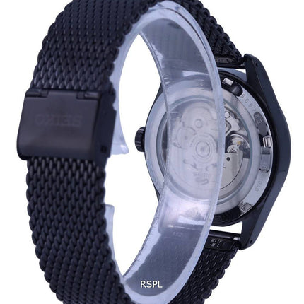 Seiko 5 Sports Flieger Acier Inoxydable Mesh Cadran Noir Automatique SRPH25K1 100M Montre Homme