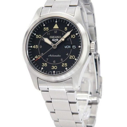 Montre pour homme Seiko 5 Sports Flieger Field en acier inoxydable avec cadran noir automatique SRPH27K1 100M