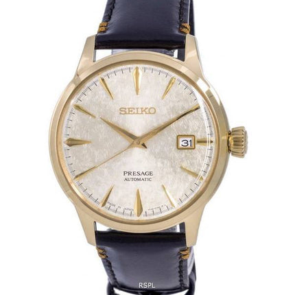 Seiko Presage Cocktail Edition Limitée Cuir Or Cadran Automatique SRPH78 SRPH78J1 SRPH78J Montre Homme