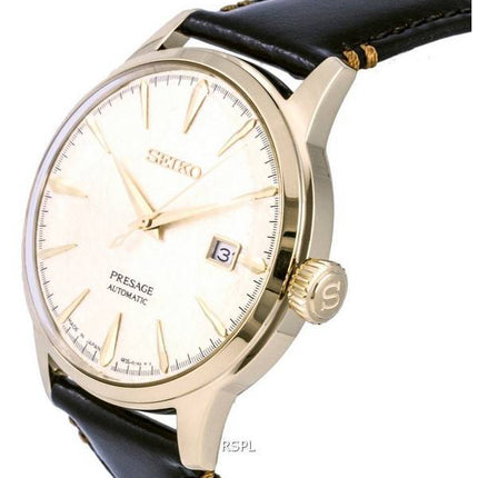 Seiko Presage Cocktail Edition Limitée Cuir Or Cadran Automatique SRPH78 SRPH78J1 SRPH78J Montre Homme