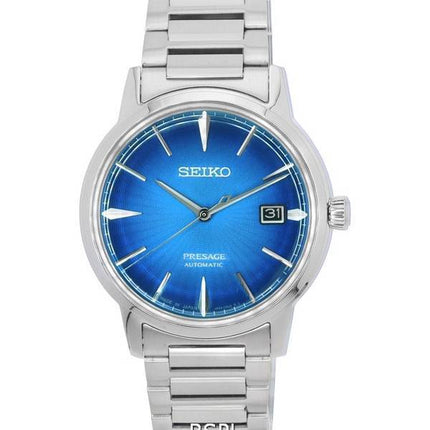 Seiko Presage Cocktail Time Montre Homme Cadran Bleu Aviation Automatique SRPJ13 SRPJ13J1 SRPJ13J